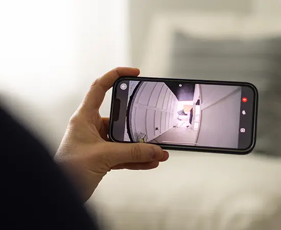 Watching security footage from smart cameras on the app